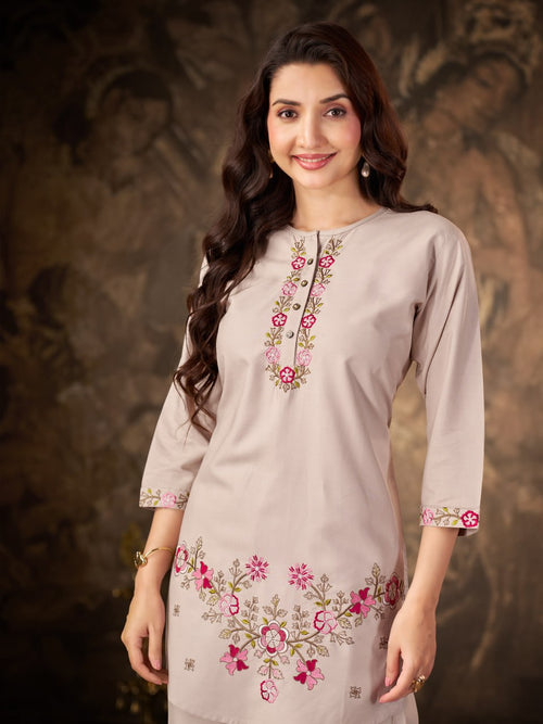 Heavy Rayon Embroidered Co-Ord Set with Straight-Cut Pant – Festive Wear