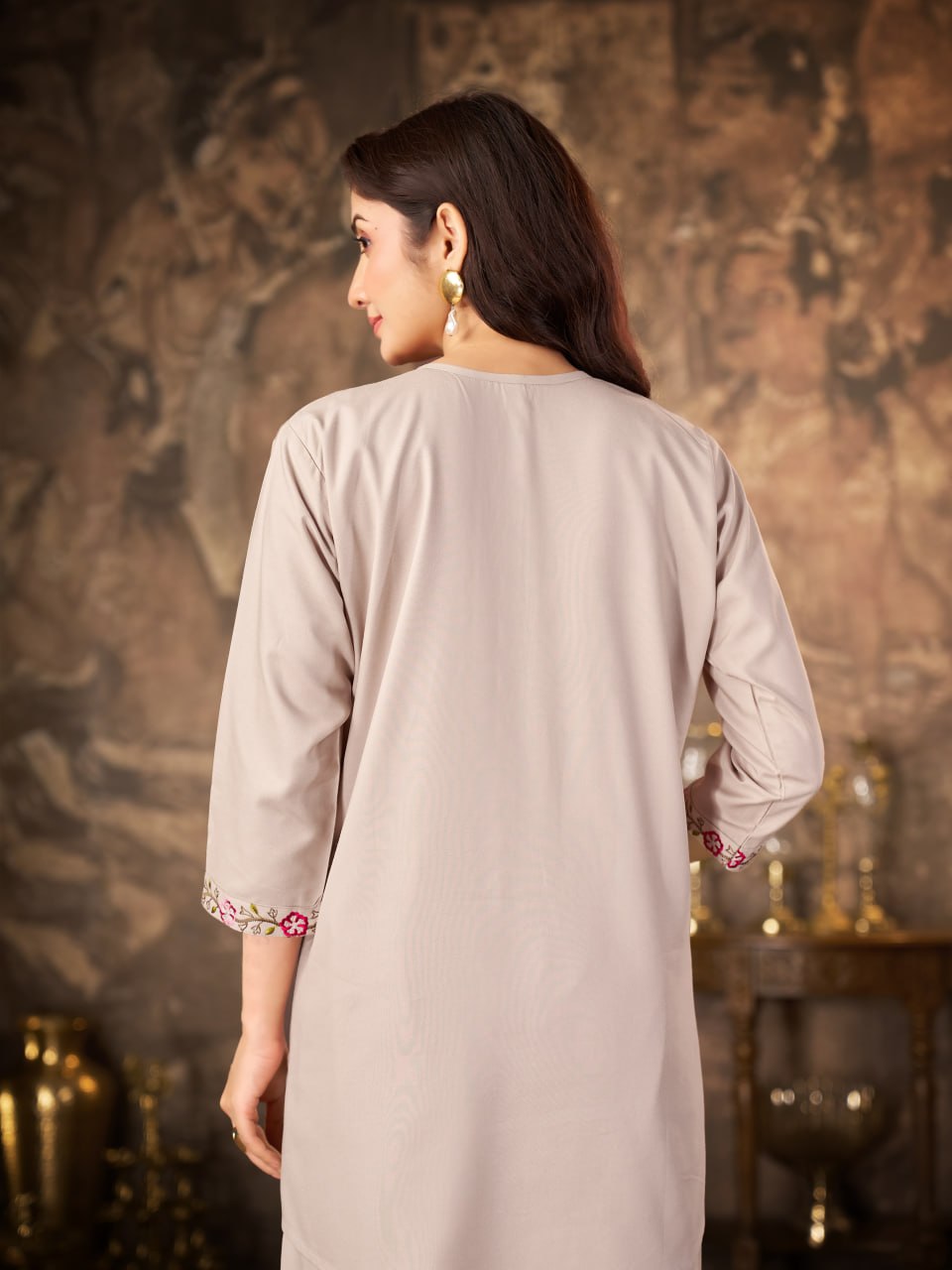 Heavy Rayon Embroidered Co-Ord Set with Straight-Cut Pant – Festive Wear